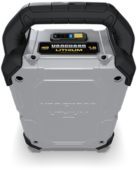 A Briggs & Stratton Vanguard lithium-ion battery pack. 