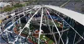 The damaged roof of Tropicana Field in St. Petersburg, Florida,, US, after Hurrican Milton (Image: screengrab from news footage - copyright 2024 Thomson Reuters)